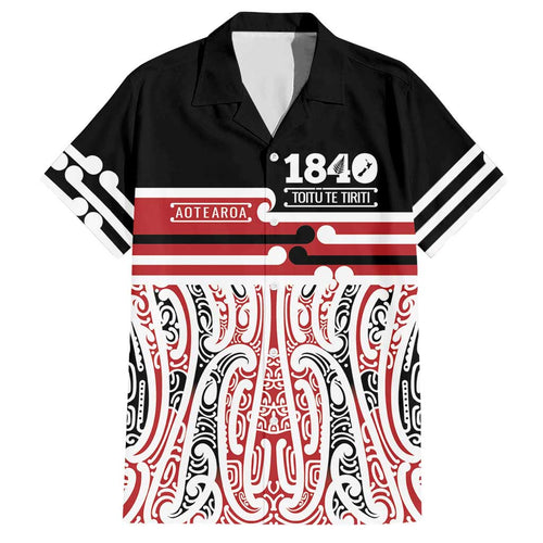 Personalised Toitu Te Tiriti Aotearoa 1840 Hawaiian Shirt Red Kowhaiwhai Puhoro - Aussie Hoodie