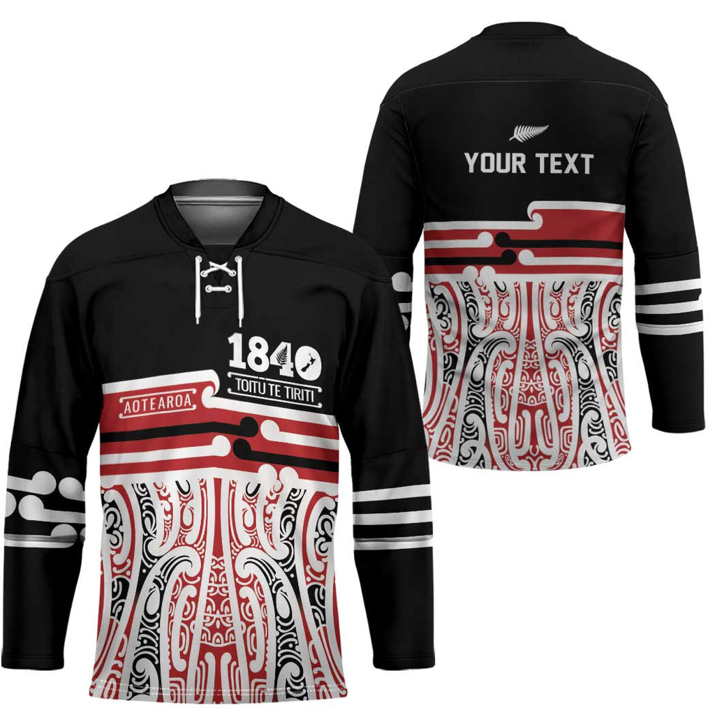 Personalised Toitu Te Tiriti Aotearoa 1840 Hockey Jersey Red Kowhaiwhai Puhoro - Aussie Hoodie