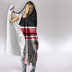 Personalised Toitu Te Tiriti Aotearoa 1840 Hooded Blanket Red Kowhaiwhai Puhoro - Aussie Hoodie