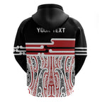 Personalised Toitu Te Tiriti Aotearoa 1840 Hoodie Red Kowhaiwhai Puhoro - Aussie Hoodie
