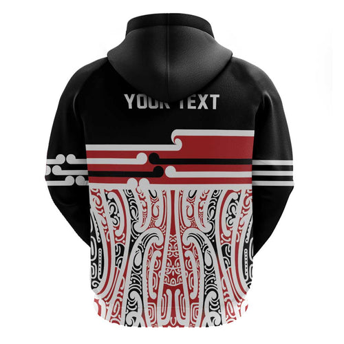 Personalised Toitu Te Tiriti Aotearoa 1840 Hoodie Red Kowhaiwhai Puhoro - Aussie Hoodie