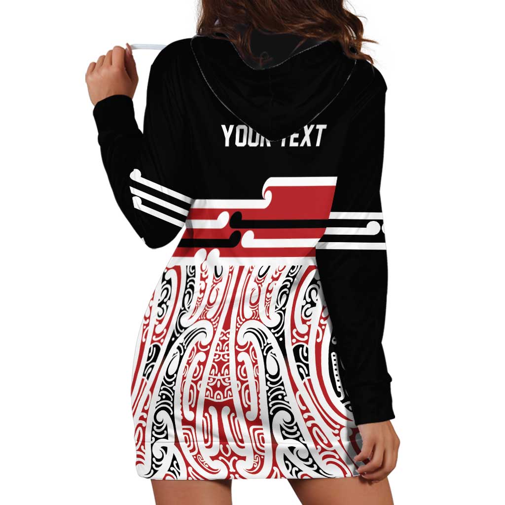 Personalised Toitu Te Tiriti Aotearoa 1840 Hoodie Dress Red Kowhaiwhai Puhoro - Aussie Hoodie
