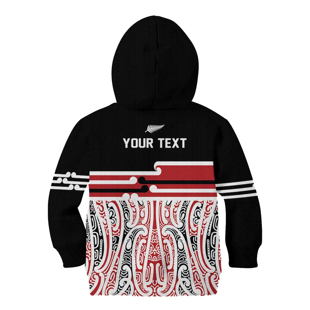 Personalised Toitu Te Tiriti Aotearoa 1840 Kid Hoodie Red Kowhaiwhai Puhoro - Aussie Hoodie