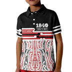 Personalised Toitu Te Tiriti Aotearoa 1840 Kid Polo Shirt Red Kowhaiwhai Puhoro - Aussie Hoodie