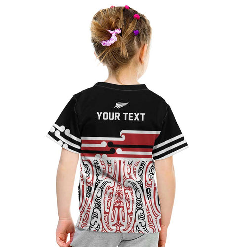 Personalised Toitu Te Tiriti Aotearoa 1840 Kid T Shirt Red Kowhaiwhai Puhoro - Aussie Hoodie