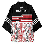 Personalised Toitu Te Tiriti Aotearoa 1840 Kimono Red Kowhaiwhai Puhoro - Aussie Hoodie