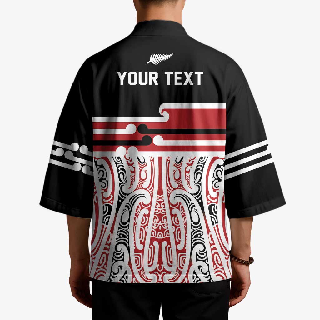 Personalised Toitu Te Tiriti Aotearoa 1840 Kimono Red Kowhaiwhai Puhoro - Aussie Hoodie
