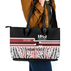 Personalised Toitu Te Tiriti Aotearoa 1840 Leather Tote Bag Red Kowhaiwhai Puhoro - Aussie Hoodie