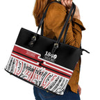 Personalised Toitu Te Tiriti Aotearoa 1840 Leather Tote Bag Red Kowhaiwhai Puhoro - Aussie Hoodie