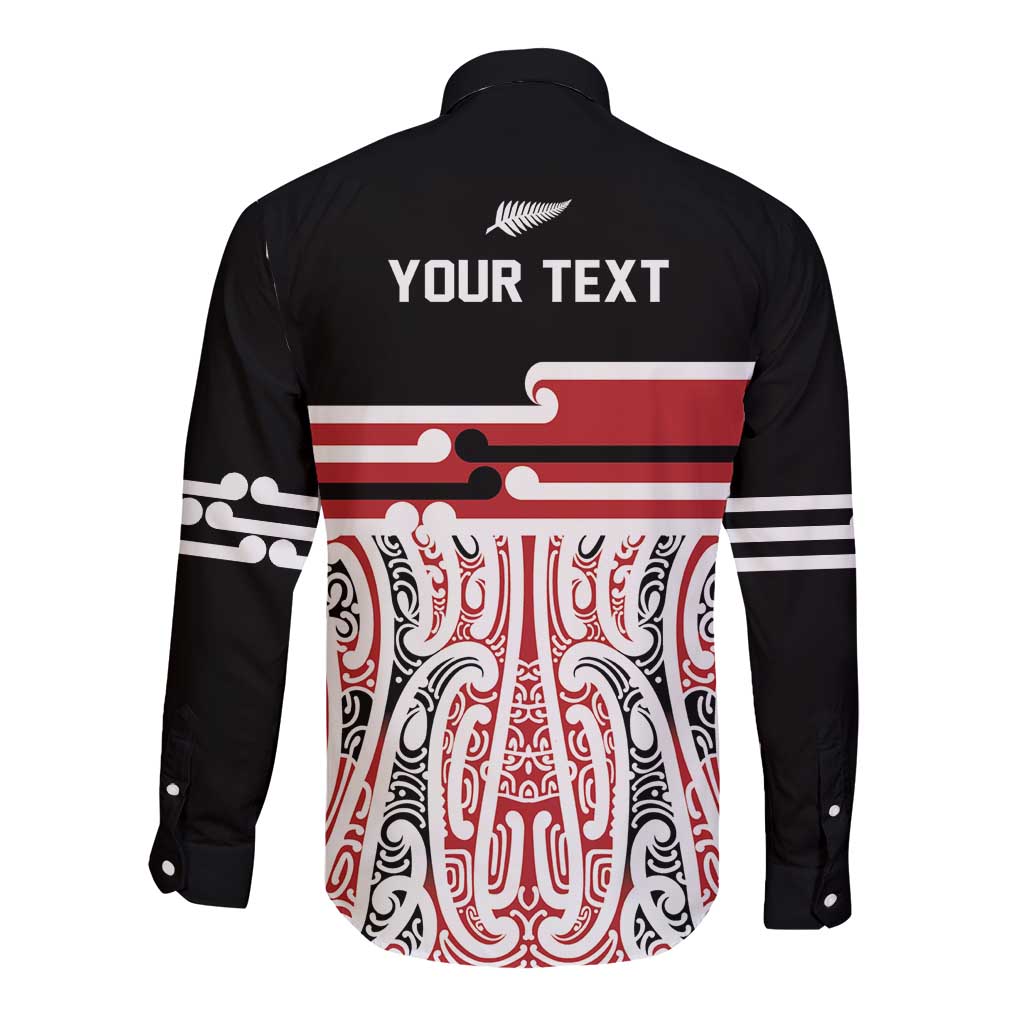 Personalised Toitu Te Tiriti Aotearoa 1840 Long Sleeve Button Shirt Red Kowhaiwhai Puhoro - Aussie Hoodie