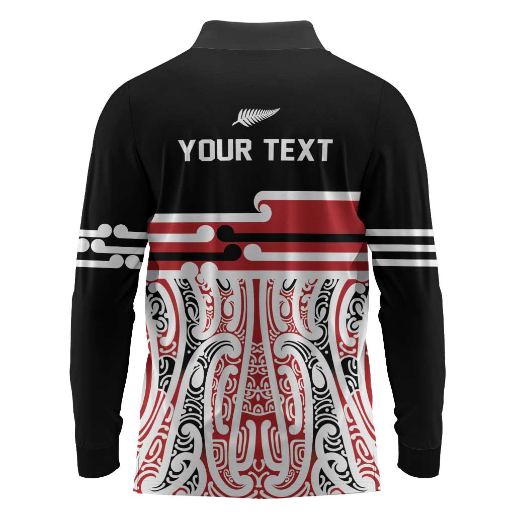 Personalised Toitu Te Tiriti Aotearoa 1840 Long Sleeve Polo Shirt Red Kowhaiwhai Puhoro - Aussie Hoodie