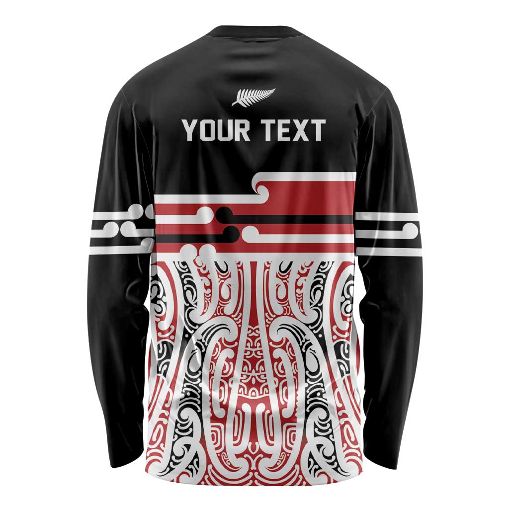 Personalised Toitu Te Tiriti Aotearoa 1840 Long Sleeve Shirt Red Kowhaiwhai Puhoro - Aussie Hoodie