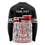 Personalised Toitu Te Tiriti Aotearoa 1840 Long Sleeve Shirt Red Kowhaiwhai Puhoro - Aussie Hoodie