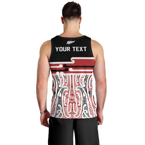 Personalised Toitu Te Tiriti Aotearoa 1840 Men Tank Top Red Kowhaiwhai Puhoro - Aussie Hoodie