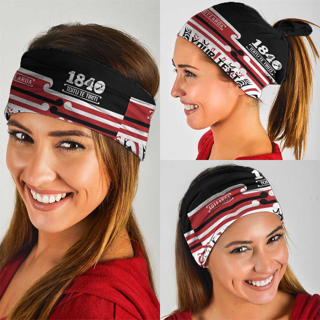 Personalised Toitu Te Tiriti Aotearoa 1840 Neck Gaiter Red Kowhaiwhai Puhoro - Aussie Hoodie