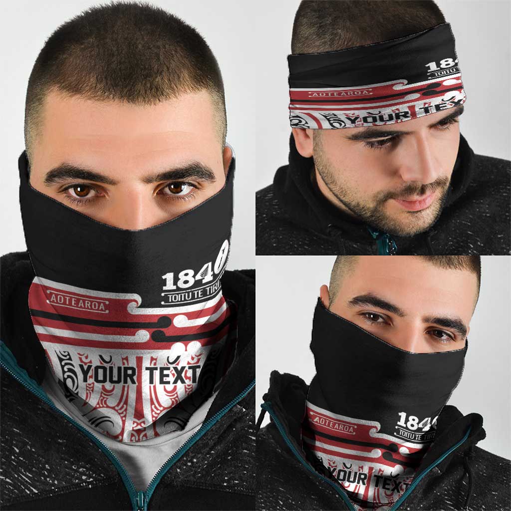 Personalised Toitu Te Tiriti Aotearoa 1840 Neck Gaiter Red Kowhaiwhai Puhoro - Aussie Hoodie