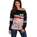 Personalised Toitu Te Tiriti Aotearoa 1840 Off Shoulder Sweater Red Kowhaiwhai Puhoro - Aussie Hoodie