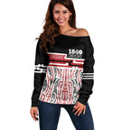 Personalised Toitu Te Tiriti Aotearoa 1840 Off Shoulder Sweater Red Kowhaiwhai Puhoro - Aussie Hoodie