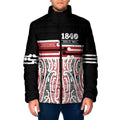 Personalised Toitu Te Tiriti Aotearoa 1840 Padded Jacket Red Kowhaiwhai Puhoro - Aussie Hoodie