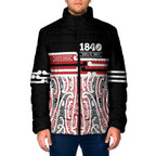 Personalised Toitu Te Tiriti Aotearoa 1840 Padded Jacket Red Kowhaiwhai Puhoro - Aussie Hoodie