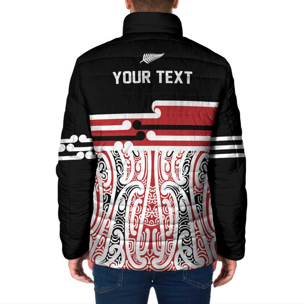 Personalised Toitu Te Tiriti Aotearoa 1840 Padded Jacket Red Kowhaiwhai Puhoro - Aussie Hoodie