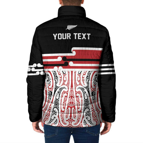 Personalised Toitu Te Tiriti Aotearoa 1840 Padded Jacket Red Kowhaiwhai Puhoro - Aussie Hoodie