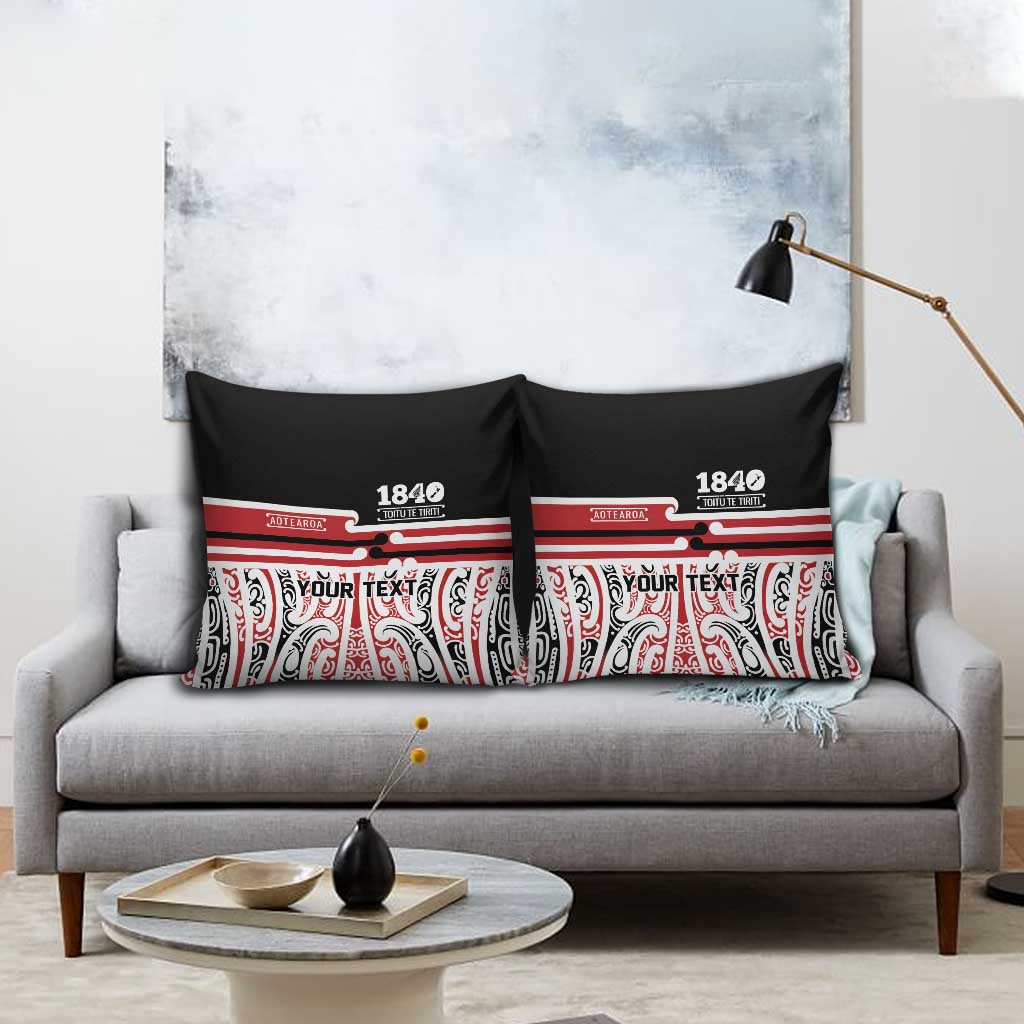 Personalised Toitu Te Tiriti Aotearoa 1840 Pillow Cover Red Kowhaiwhai Puhoro - Aussie Hoodie