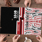 Personalised Toitu Te Tiriti Aotearoa 1840 Puzzle Red Kowhaiwhai Puhoro - Aussie Hoodie