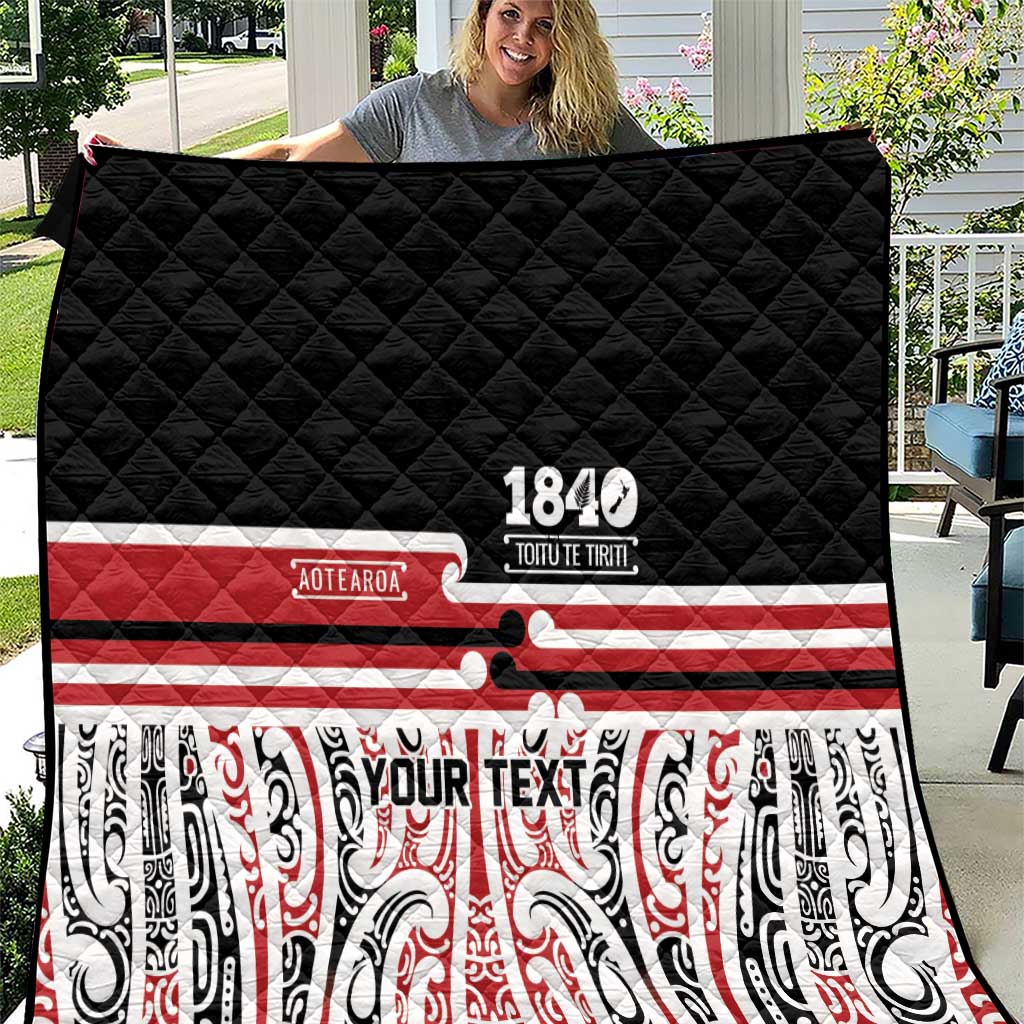Personalised Toitu Te Tiriti Aotearoa 1840 Quilt Red Kowhaiwhai Puhoro - Aussie Hoodie