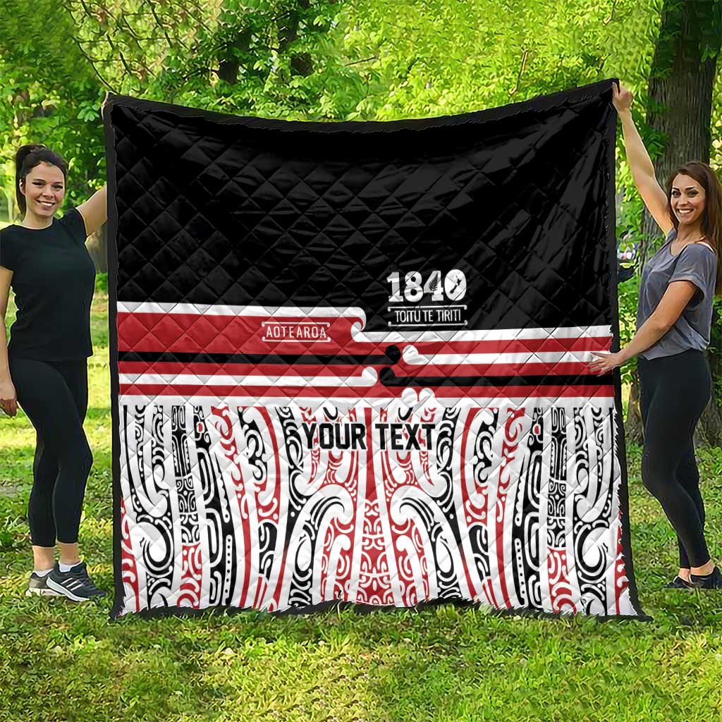 Personalised Toitu Te Tiriti Aotearoa 1840 Quilt Red Kowhaiwhai Puhoro - Aussie Hoodie