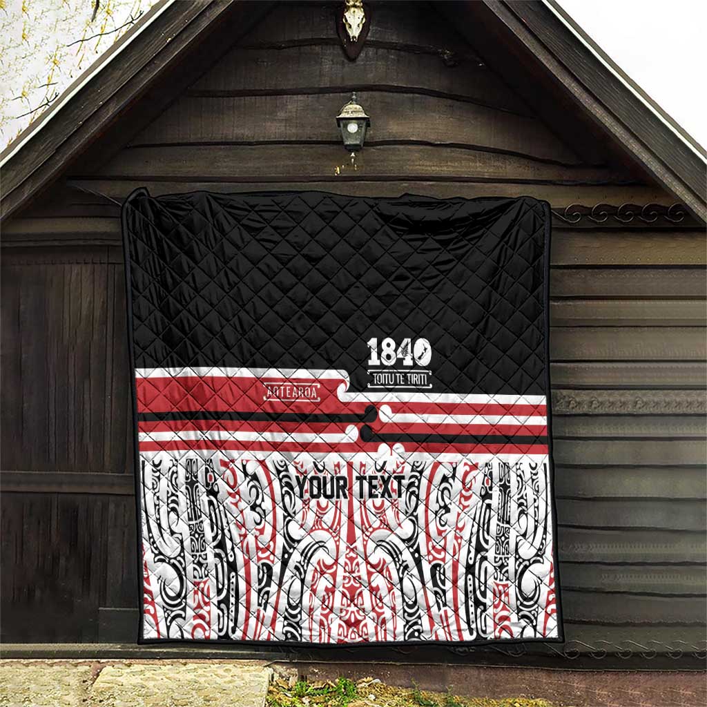 Personalised Toitu Te Tiriti Aotearoa 1840 Quilt Red Kowhaiwhai Puhoro - Aussie Hoodie