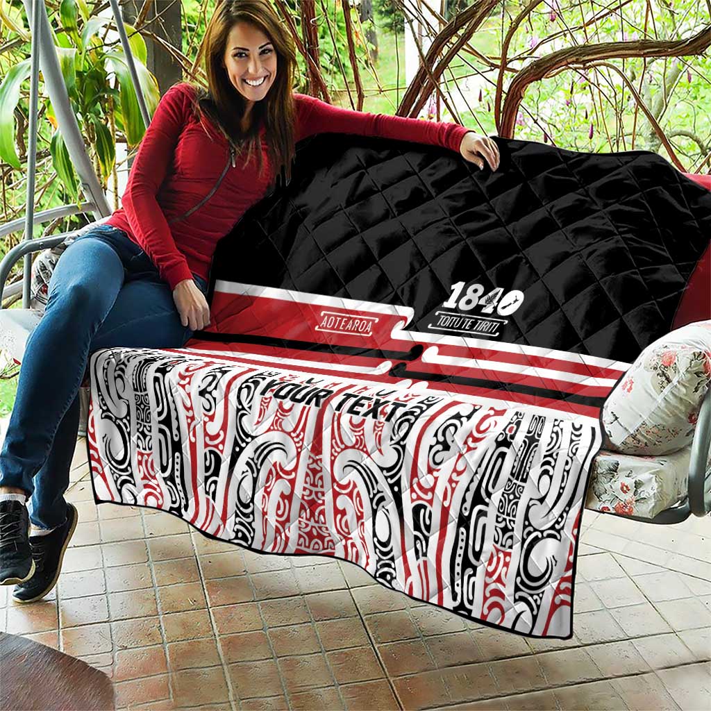 Personalised Toitu Te Tiriti Aotearoa 1840 Quilt Red Kowhaiwhai Puhoro - Aussie Hoodie
