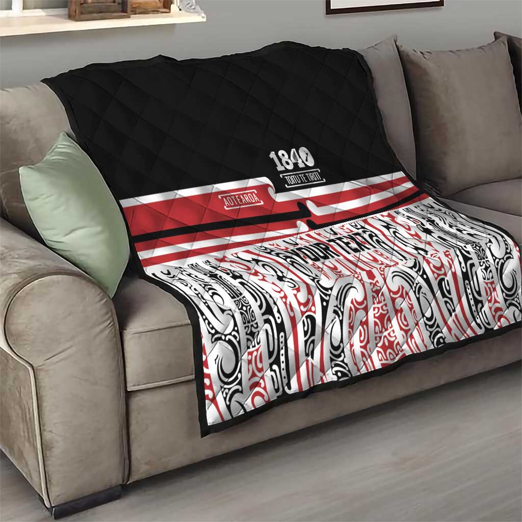 Personalised Toitu Te Tiriti Aotearoa 1840 Quilt Red Kowhaiwhai Puhoro - Aussie Hoodie