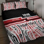 Personalised Toitu Te Tiriti Aotearoa 1840 Quilt Bed Set Red Kowhaiwhai Puhoro - Aussie Hoodie