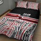 Personalised Toitu Te Tiriti Aotearoa 1840 Quilt Bed Set Red Kowhaiwhai Puhoro - Aussie Hoodie