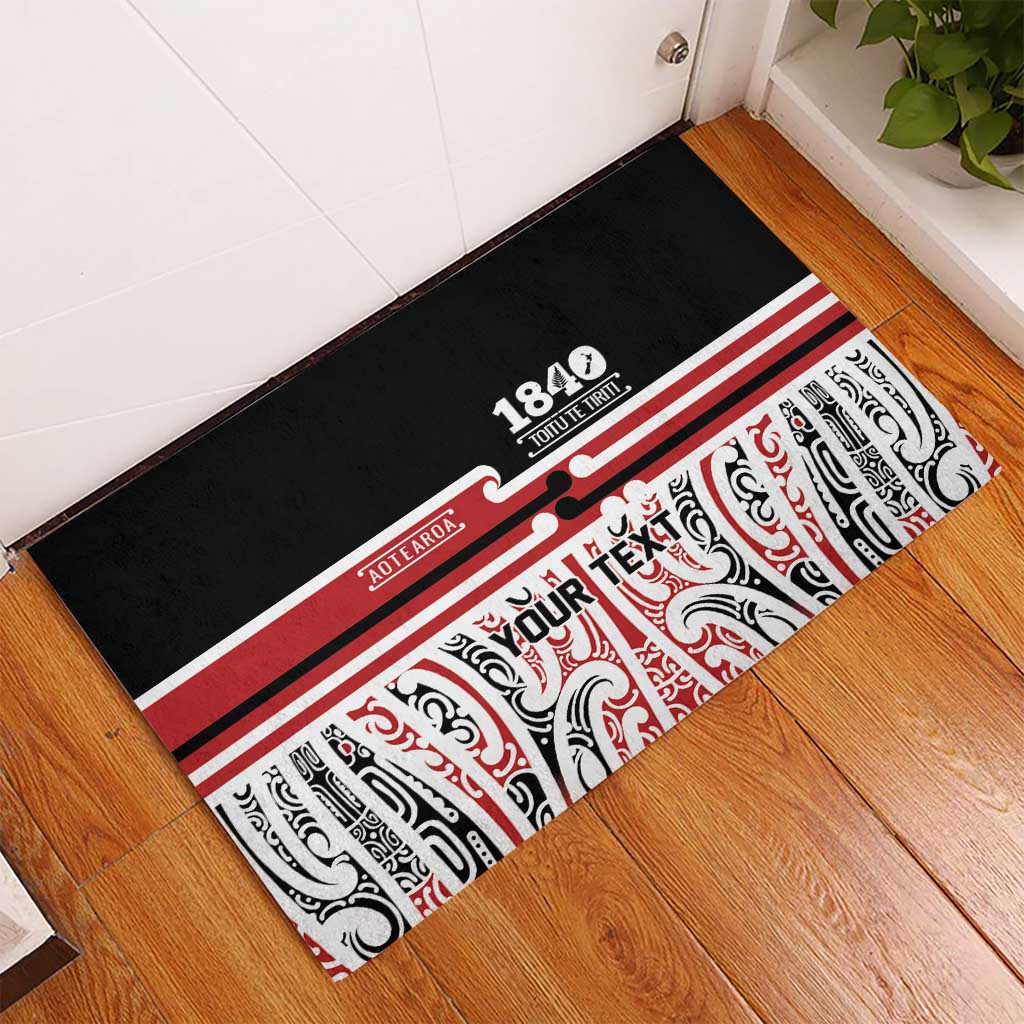 Personalised Toitu Te Tiriti Aotearoa 1840 Rubber Doormat Red Kowhaiwhai Puhoro - Aussie Hoodie