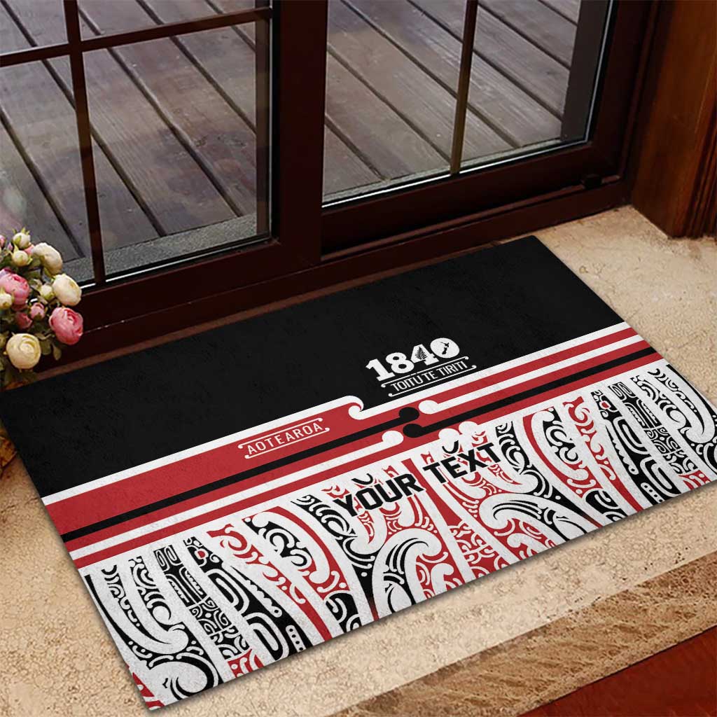 Personalised Toitu Te Tiriti Aotearoa 1840 Rubber Doormat Red Kowhaiwhai Puhoro - Aussie Hoodie