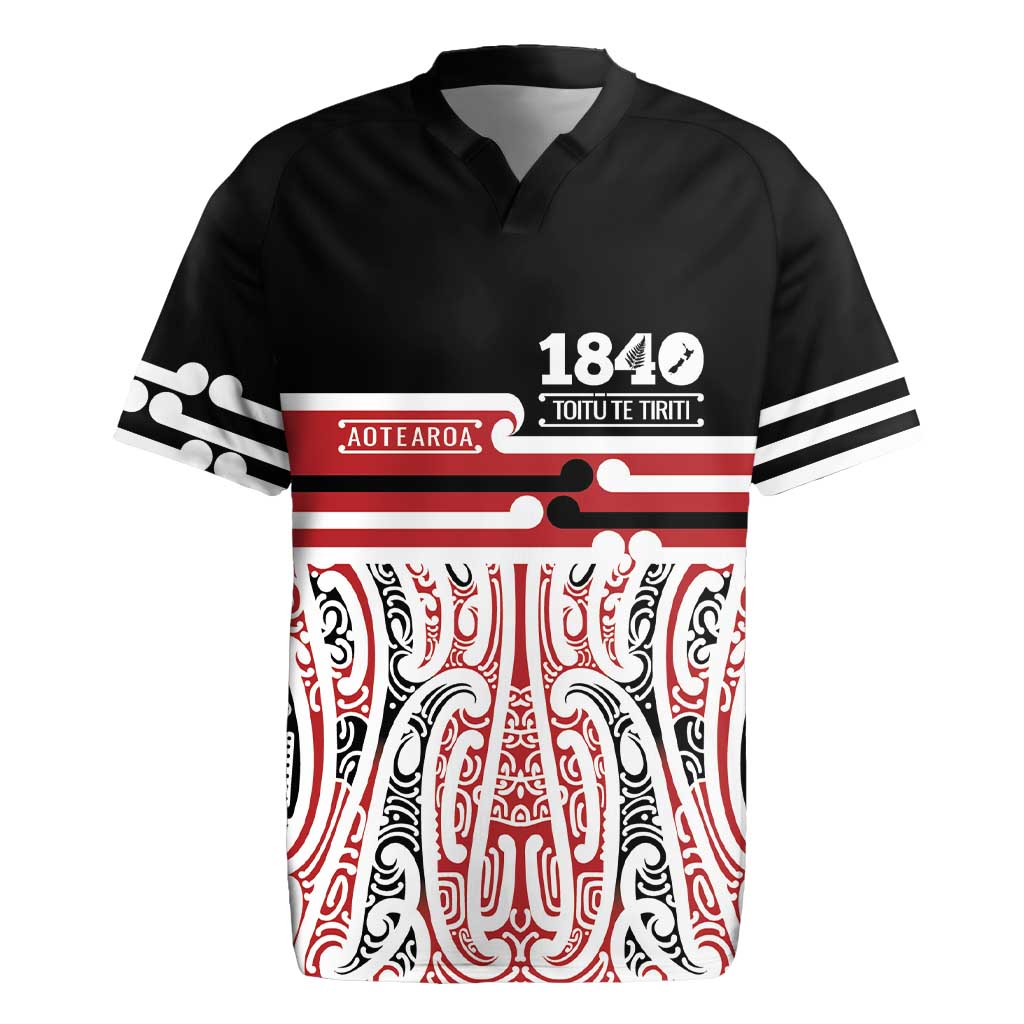 Personalised Toitu Te Tiriti Aotearoa 1840 Rugby Jersey Red Kowhaiwhai Puhoro - Aussie Hoodie