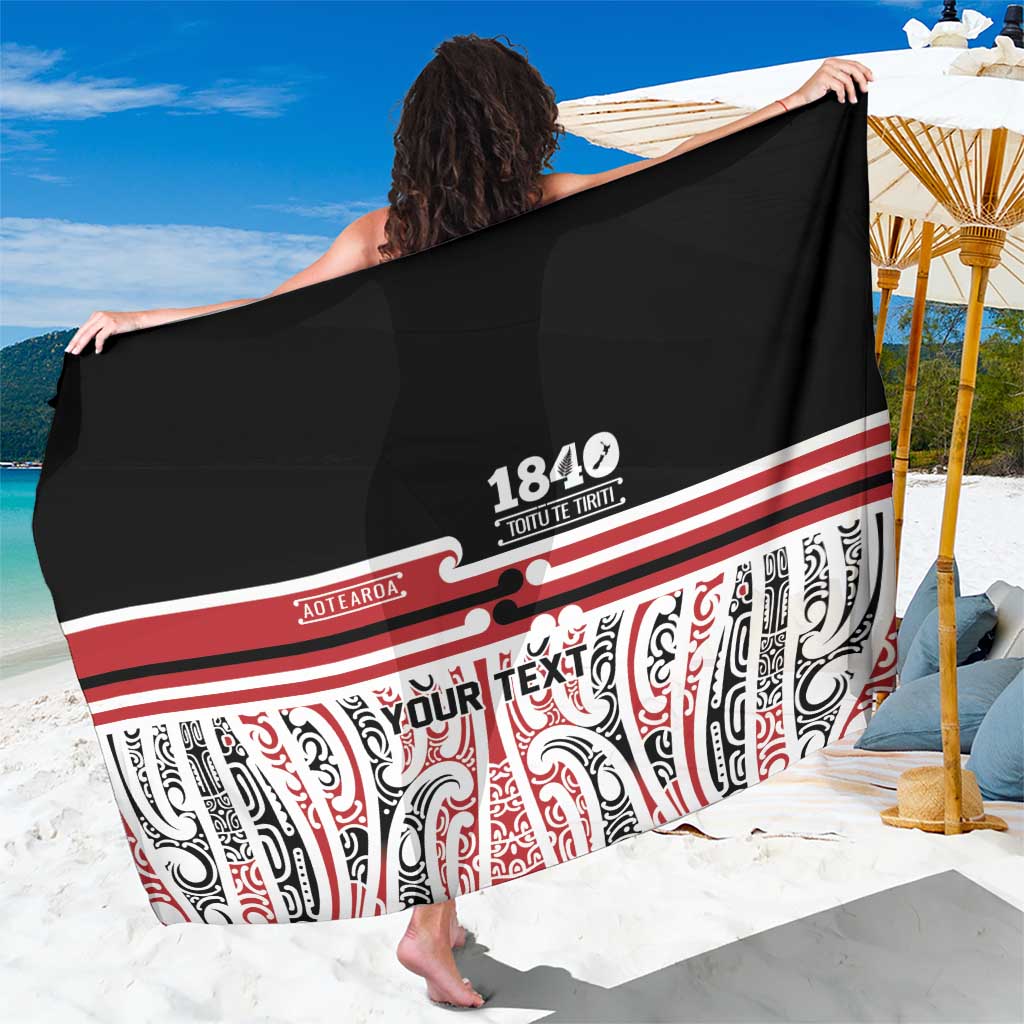 Personalised Toitu Te Tiriti Aotearoa 1840 Sarong Red Kowhaiwhai Puhoro - Aussie Hoodie