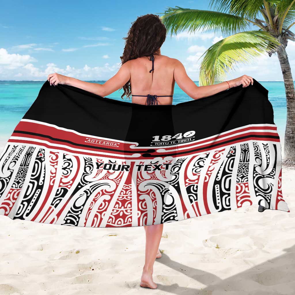 Personalised Toitu Te Tiriti Aotearoa 1840 Sarong Red Kowhaiwhai Puhoro - Aussie Hoodie