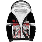 Personalised Toitu Te Tiriti Aotearoa 1840 Sherpa Hoodie Red Kowhaiwhai Puhoro - Aussie Hoodie