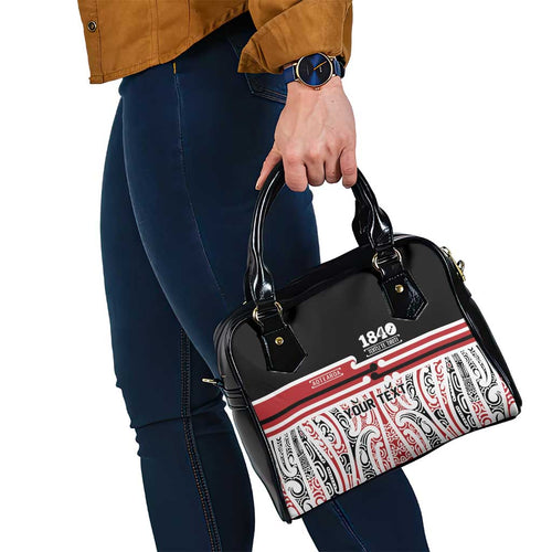 Personalised Toitu Te Tiriti Aotearoa 1840 Shoulder Handbag Red Kowhaiwhai Puhoro - Aussie Hoodie