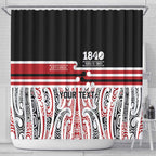 Personalised Toitu Te Tiriti Aotearoa 1840 Shower Curtain Red Kowhaiwhai Puhoro - Aussie Hoodie