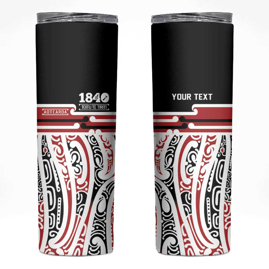 Personalised Toitu Te Tiriti Aotearoa 1840 Skinny Tumbler Red Kowhaiwhai Puhoro - Aussie Hoodie