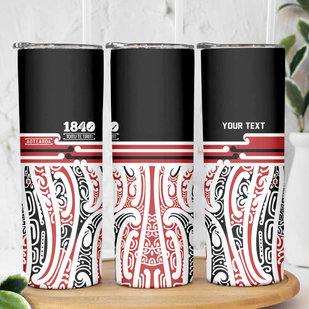 Personalised Toitu Te Tiriti Aotearoa 1840 Skinny Tumbler Red Kowhaiwhai Puhoro - Aussie Hoodie
