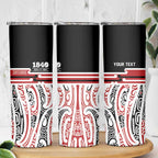 Personalised Toitu Te Tiriti Aotearoa 1840 Skinny Tumbler Red Kowhaiwhai Puhoro - Aussie Hoodie