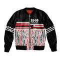 Personalised Toitu Te Tiriti Aotearoa 1840 Sleeve Zip Bomber Jacket Red Kowhaiwhai Puhoro - Aussie Hoodie