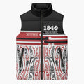 Personalised Toitu Te Tiriti Aotearoa 1840 Sleeveless Puffer Jacket Red Kowhaiwhai Puhoro - Aussie Hoodie