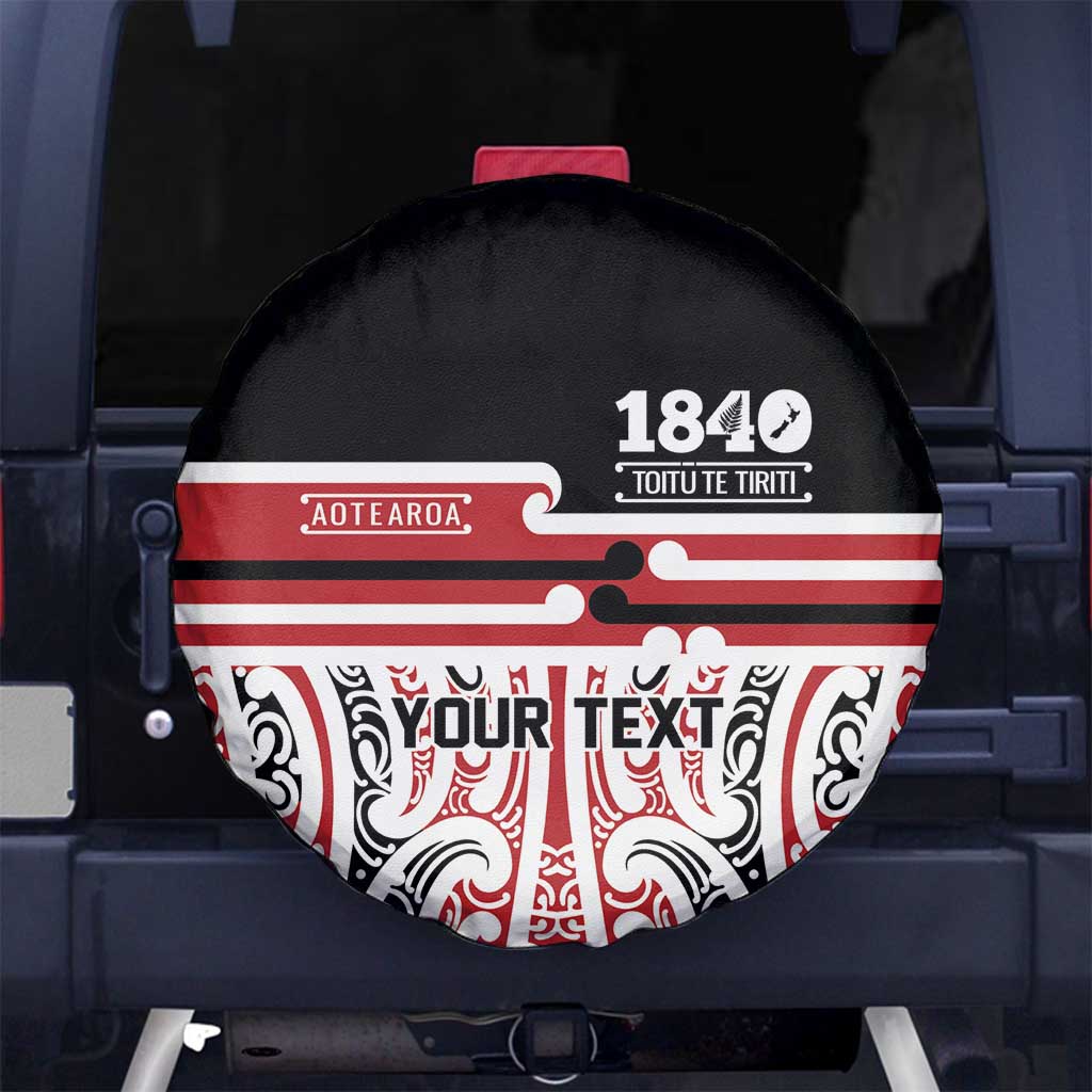 Personalised Toitu Te Tiriti Aotearoa 1840 Spare Tire Cover Red Kowhaiwhai Puhoro - Aussie Hoodie