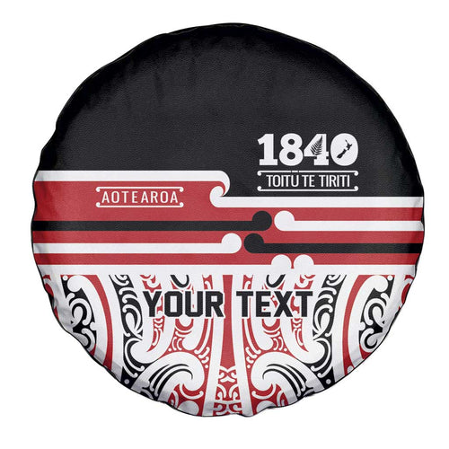 Personalised Toitu Te Tiriti Aotearoa 1840 Spare Tire Cover Red Kowhaiwhai Puhoro - Aussie Hoodie